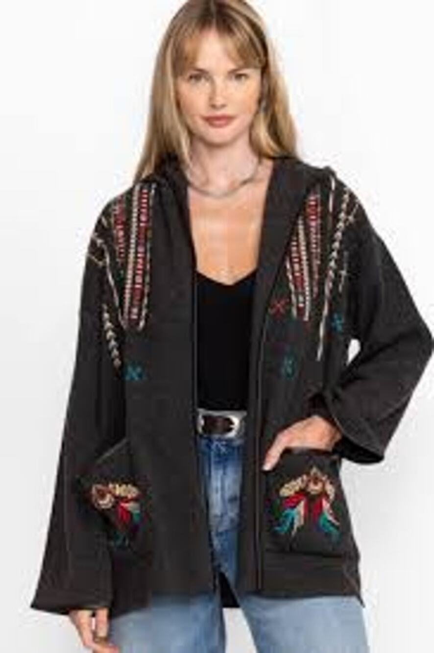 Johnny Was Steffania The Oversize Coat Wool Embroidered Jacket Sweater Small